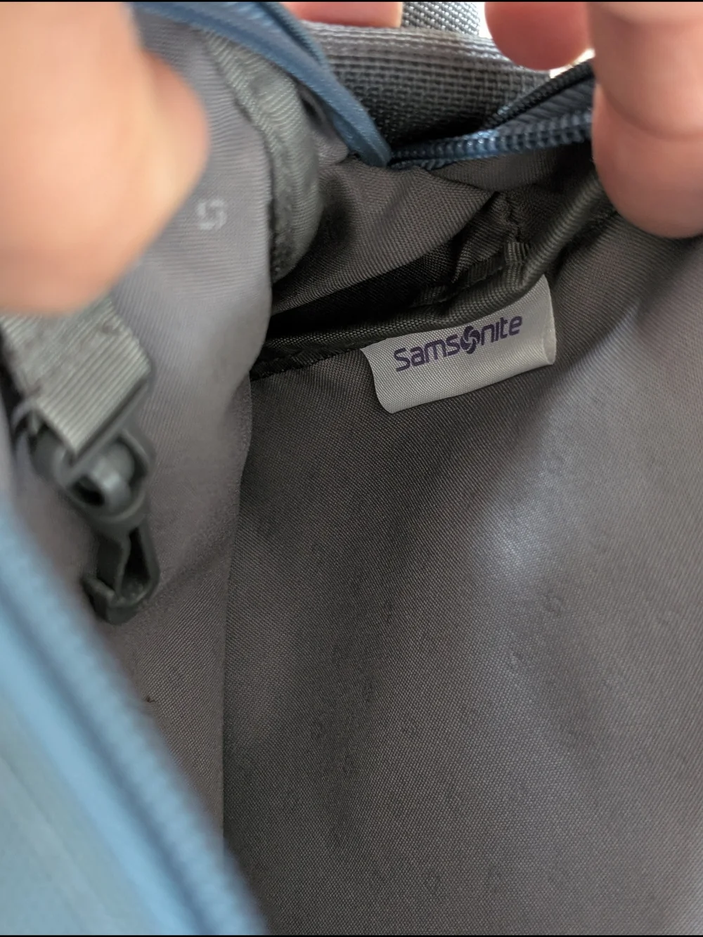 Samsonite Blue Gray Unisex Crossbody Bag Zip Flap Pockets Adjustable Strap
